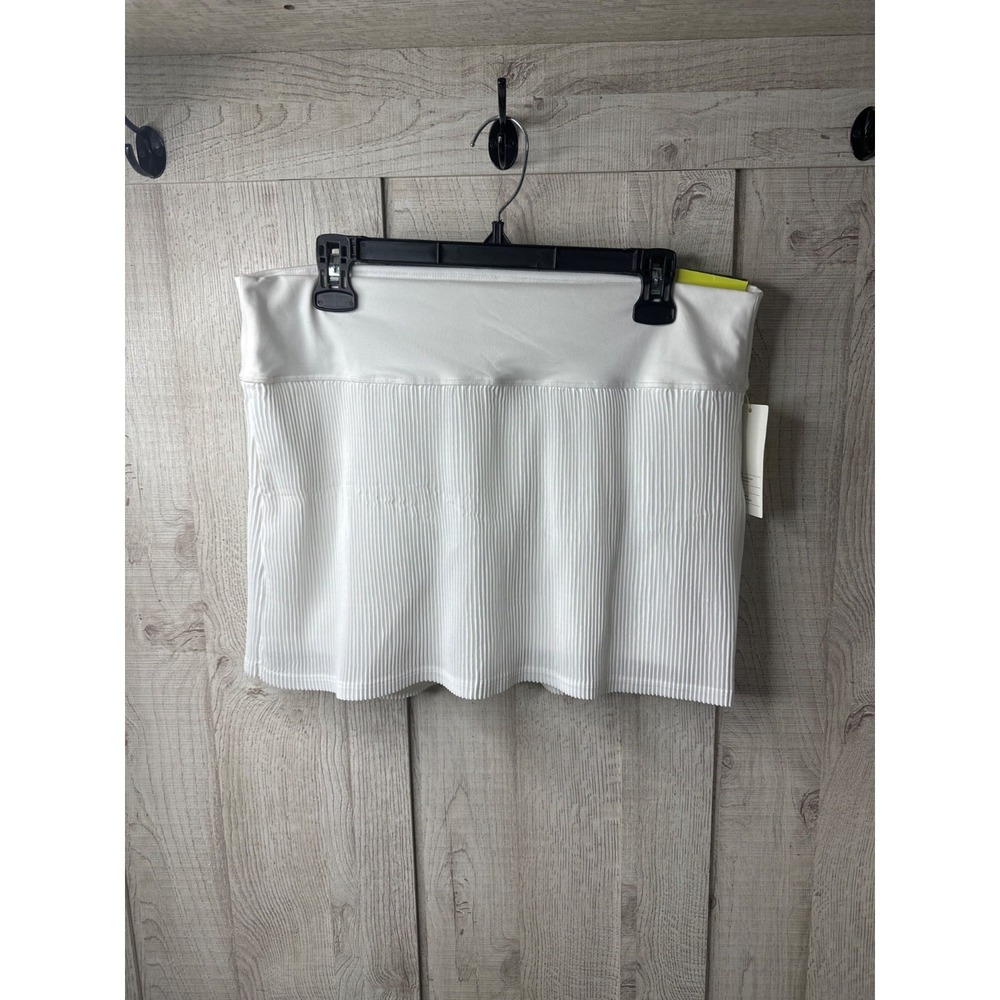 All In Motion Women L White Textured Pleated Skort w/ Inner Shorts Tennis Resort